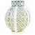 7" White Integrated Floral Pattern Outdoor Solar Lantern with Handle