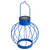 Vintage-Inspired 6.5" Blue Outdoor Solar Lantern - Modern Geometric Design with LED Bulb