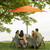 7.5' Outdoor Patio Market Umbrella with Hand Crank and Tilt Mechanism - Orange