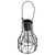 6.5" Black Geometric Edison Hanging Solar Lantern - Vintage meets Modern Outdoor Decor
