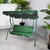 3-Seater Outdoor Patio Swing with Adjustable Canopy - Green
