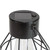 9.5" Black Geometric Oblong Outdoor Hanging Solar Lantern with Handle