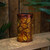 8" Bronze Foliage Outdoor Solar Lantern with Handle