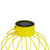 6.5" Yellow Outdoor Hanging LED Solar Lantern with Handle