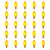 Pack of 25 Incandescent Transparent Yellow C9 Christmas Replacement Bulbs
