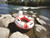 Inflatable Swimming Pool Inner Tube Float - 46" - Red and White
