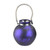 Violet and Black Outdoor Marbled Glass Hurricane with Rope Handle 14.5”