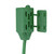 9' Green Indoor Power Extension Cord with 3-Outlets and Safety Lock