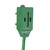 9' Green Indoor Power Extension Cord with 3-Outlets and Safety Lock