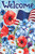 Blooming Flowers "Welcome" Patriotic Outdoor Garden Flag - 18" x 12.5"