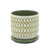 5" Olive Green Ceramic Decorative X-Planter with Saucer