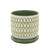 5" Olive Green Ceramic Decorative X-Planter with Saucer