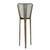 Set of 3 Gray and Brown Round Planters on Stand 35"