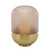 11.25" Pink and Gold Textured Dots Oval Glass Vase