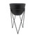 Solid Matte Finish Planter on Stand - 26" - Black