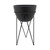 Solid Matte Finish Planter on Stand - 26" - Black