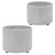 Set of 2 Gray Ceramic Checkered Outdoor Footed Planters 12"