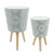Diamond Design Outdoor Tripod Legs Planters - 21" - Gray and Beige - Set of 2