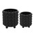 Set of 2 Matte Black Bubble Footed Ceramic Planters 8"