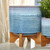 Ombre Tone Ceramic Planter on Stand - 9" - Blue and Brown