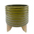 Textured Ceramic Planter with Stand - 8" - Green and Brown