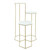 32" White and Gold 3-Layered Hexagon Plant Stand