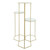 32" White and Gold 3-Layered Hexagon Plant Stand