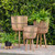 Set of 3 Natural Brown Bamboo Wood Outdoor Footed Planters on Angled Legs 30"