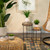 Set of 2 Black and Brown Round Plant Stands 26"