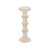 Banded Bead Pillar Candle Holder - 13" - White and Beige