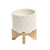 Ceramic Outdoor Planter with Stand - 7" - Cream and Brown