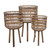 Set of 3 Brown and Beige Bamboo Outdoor Planters on Stand 30"