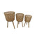 Set of 3 Natural Brown Bamboo Outdoor Planters on Stand 29.5"