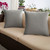 Set of 2 18" Charcoal Gray and Natural Beige Solid Sunbrella Outdoor Square Pillows