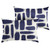 Set of 2 Blue and White Graphic Modern Indoor and Outdoor Lumbar Pillows 13" x 20"