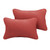 Set of 2 13" x 20" Henna Red Canvas Solid Sunbrella Outdoor Lumbar Pillows