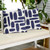 Set of 2 Blue and White Graphic Modern Indoor and Outdoor Square Throw Pillows 18"