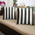 Set of 2 Black and White Cabana Classic Canvas Aruba Sunbrella Outdoor Square Pillows 18"