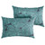 Set of 2 Blue and Gray Tropical Indoor and Outdoor Lumbar Pillows 13" x 20"