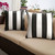 Set of 2 Black and White Cabana Classic Sunbrella Outdoor Square Pillows 18"