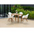 5 Piece White and Teak Brown Elegant Outdoor Patio Dining Set 3.75'