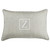 13" x 20" Granite Gray and White Monogram "Z" Single Embroidered Sunbrella Indoor and Outdoor Lumbar Pillow