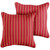 Set of 2 22" Red and Black Stripes Sunbrella Indoor and Outdoor Square Pillow