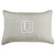 13" x 20" Granite Gray and White Monogram "U" Single Embroidered Sunbrella Indoor and Outdoor Lumbar Pillow