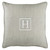 18" Granite Gray Sunbrella Square Indoor/Outdoor Monogram "H" Single Embroidered Throw Pillow