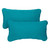 Set of 2 Sunbrella Teal Blue Corded Rectangular Indoor/Outdoor Lumbar Throw Pillows, 24"