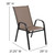 Set of 4 Brown and Black Contemporary Outdoor Furniture Patio Stack Chair Set 36"