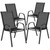 Set of 4 Black Contemporary Outdoor Furniture Patio Stack Chair Set 36"