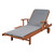 72" Brown Contemporary Outdoor Furniture Patio Chaise Lounge - Gray Cushion