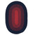 5' x 8' Navy Red and Black All Purpose Handcrafted Reversible Oval Outdoor Area Throw Rug